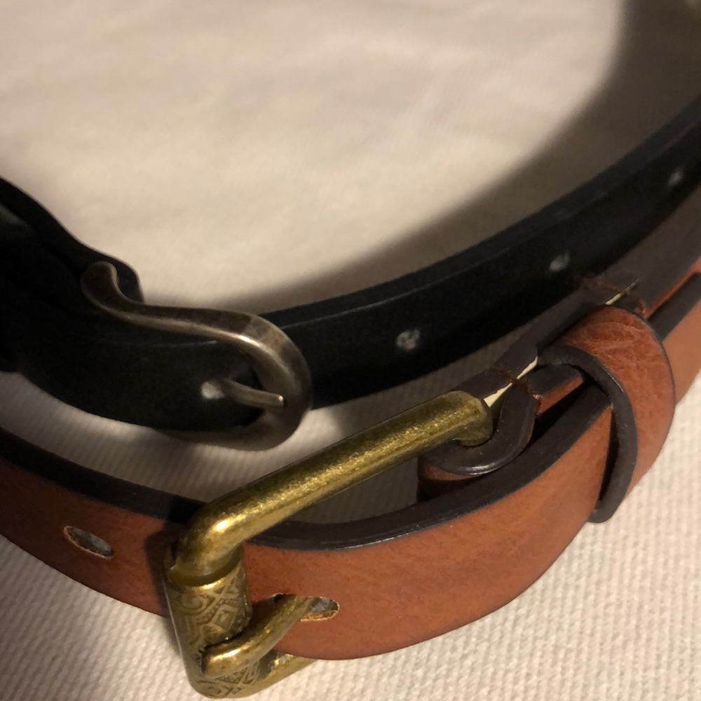 (2) leather belts Boys Measures 24-30 waist NWOT